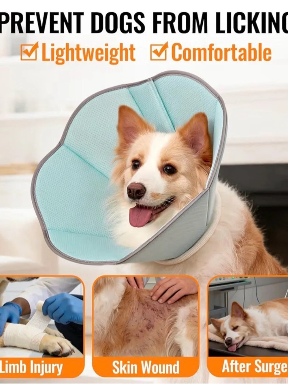 Dog Cone Collar,Soft Cone for Dogs to Stop Licking After Surgery, Sm